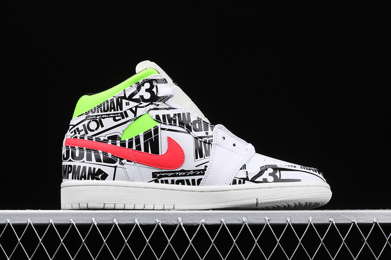 Nike Air Jordan 1 Mid Print Logos 554724-119