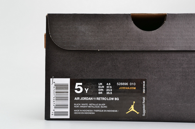 AIR JORDAN 11 RETRO LOW BG (GS) "BARON" womens 528896-010