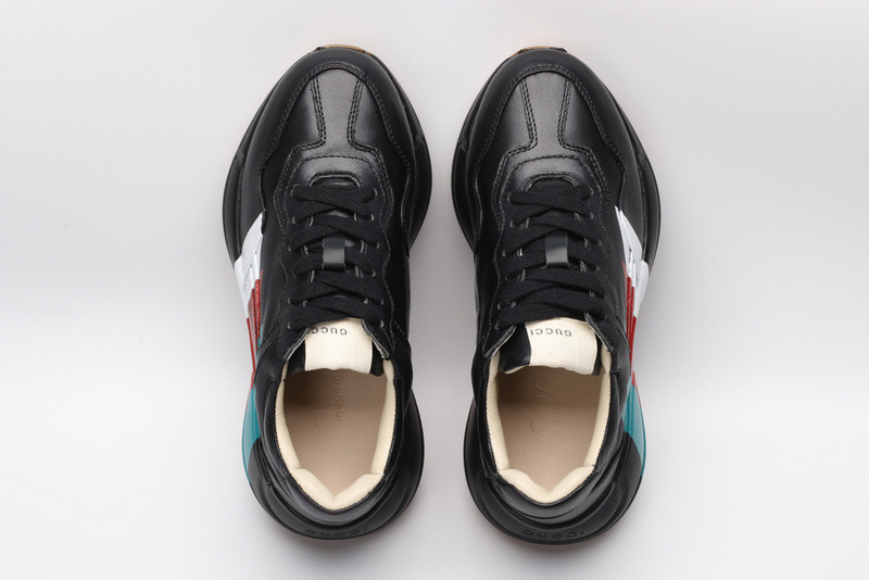 GC Rhyton Web Print Leather Sneaker 523535 DRW00 1000