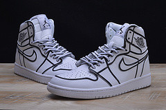 Nike Air Jordan 1 Retro “Comic 3D Pencil” White Hand-Painted MENS AA4724-110