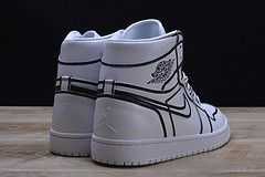 Nike Air Jordan 1 Retro “Comic 3D Pencil” White Hand-Painted MENS AA4724-110